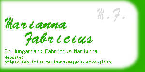 marianna fabricius business card